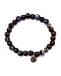 Eleventy - Blue And Brown Beaded Stretch Bracelet for Men - Lyst