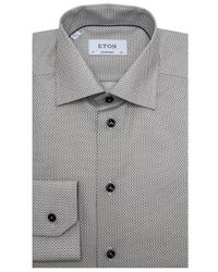 Eton of Sweden Gray Micro Floral Print Dress Shirt for men