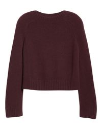 Vince Red Heather Dahlia Wine Shrunken Cashmere Sweater Xs