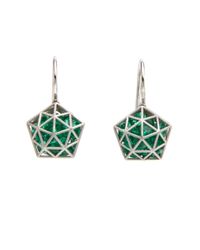 Roule & Co. - Green Brilliant Cut Emerald Pentagon Shaker Earrings - Lyst