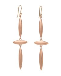 Ted Muehling Pink Rose Gold Medieval Cross Earrings