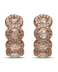 64 Facets Black Rose Gold Small Scallop Hoop Earrings