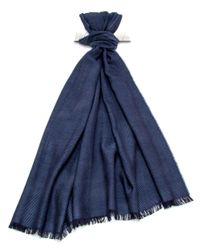 Eton of Sweden Blue Navy Herringbone Scarf for men