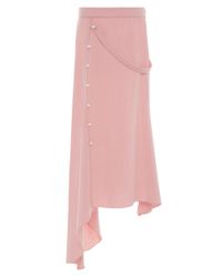 Hellessy Pink Jane Asymmetrical Midi Skirt