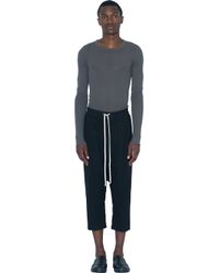 Rick Owens | Black Skirt-Style Wool-Blend Cropped Pants | Lyst