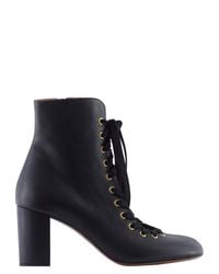 Chloé | Black 70mm Leather Miles Booties | Lyst