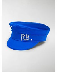 Ruslan Baginskiy Rhinestone Logo Breton Hat In Blue Lyst