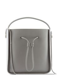 3.1 Phillip Lim Gray Soleil Mini Leather Bucket Bag