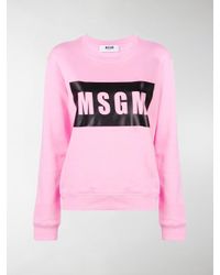 Felpa con logo di MSGM in Pink