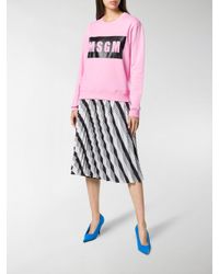 Felpa con logo di MSGM in Pink