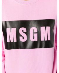 Felpa con logo di MSGM in Pink