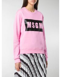 Felpa con logo di MSGM in Pink