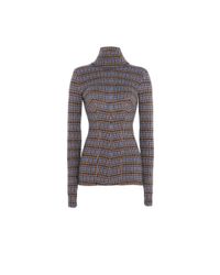 Stella McCartney - Blue Turtleneck Check Sweater - Lyst