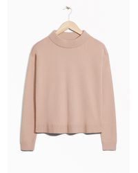 & Other Stories Wool Wide Collar Sweater in Beige (Natural) - Lyst