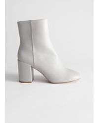 gray block heel booties