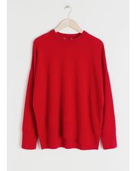 & Other Stories Cashmere Oversized Soft Knit Sweater in Red - Lyst
