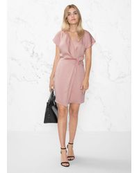 & Other Stories Pink Wrap Dress