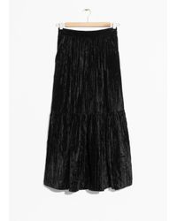 black crushed velvet skirt