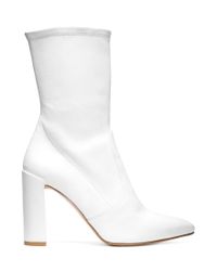 stuart weitzman white bootie