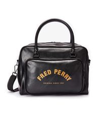 fred perry leather backpack
