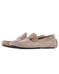 BOSS by HUGO BOSS Leather Driver Moccasins in Natural for Men - Lyst
