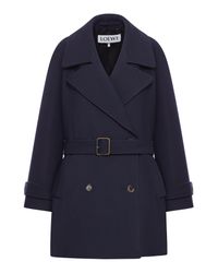 Loewe Blue Wool Blend Coat