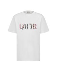 T-SHIRT DIOR con logo FLOWERS OVERSIZE da Uomo di Dior in Bianco | Lyst
