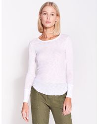 White SUNDRY Womens Fitted Long Sleeve