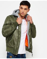 superdry patch rookie flight bomber jacket