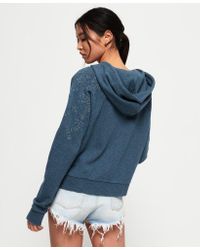 Superdry Blue Ivy Broidery Zip Hoodie