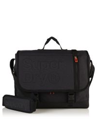 superdry embossed messenger bag