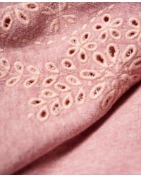 Superdry Pink Ivy Broidery Zip Hoodie