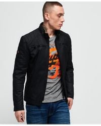 superdry mens denim biker jacket