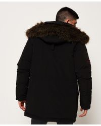 Superdry Premium Down Trans-alps Parka Jacket in Black for Men - Lyst