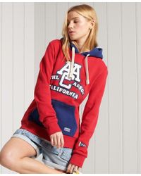superdry red hoodie womens