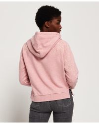 Superdry Pink Ivy Broidery Zip Hoodie