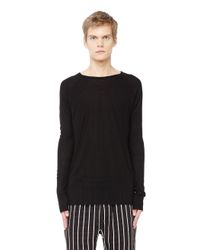 Haider Ackermann Synthetic Crew Neck Ribbed Long Sleeve T-shirt in ...