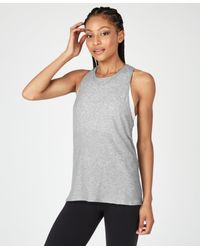 Sweaty Betty Gray Racer Back Seamless Workout Tank
