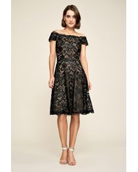 Lyst Tadashi Shoji Elidi Off The Shoulder Lace Dress In Black Tadashi Shoji