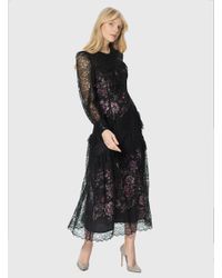 Roman Black Lace Midi Dress