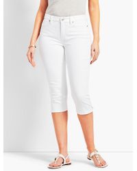 stretch denim pedal pushers