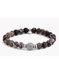 Tateossian - Brown Stonehenge Silver Bracelet - Lyst