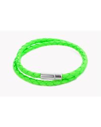 Tateossian - Double Wrap Scoubidou Leather Bracelet In Flou Green - Lyst