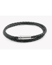 Tateossian - Multicolor Double Wrap Pop Rigato Bracelet In Grey Leather And Silver Clasp - Lyst