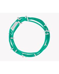 Tateossian - Green Capri Silver Friendship Bracelet - Lyst