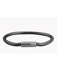 Tateossian - Metallic Pop Sleek Oxidised Silver Chain Bracelet for Men - Lyst