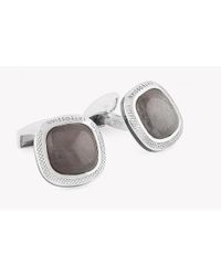 Tateossian - Metallic Signature Doublet Square Silver Cufflinks - Moonstone (limited Edition) for Men - Lyst