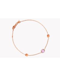 Tateossian - Metallic 14k Rose Gold Single Stone Belgravia Bracelet With Amethyst - Lyst