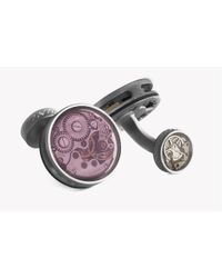 Tateossian - Multicolor Skeleton Vintage Glass Limited Edition 17 Jewels Cufflinks - Purple & Gunmetal for Men - Lyst