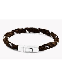 Tateossian - Brown Click Scoubidou Weave Bracelet for Men - Lyst